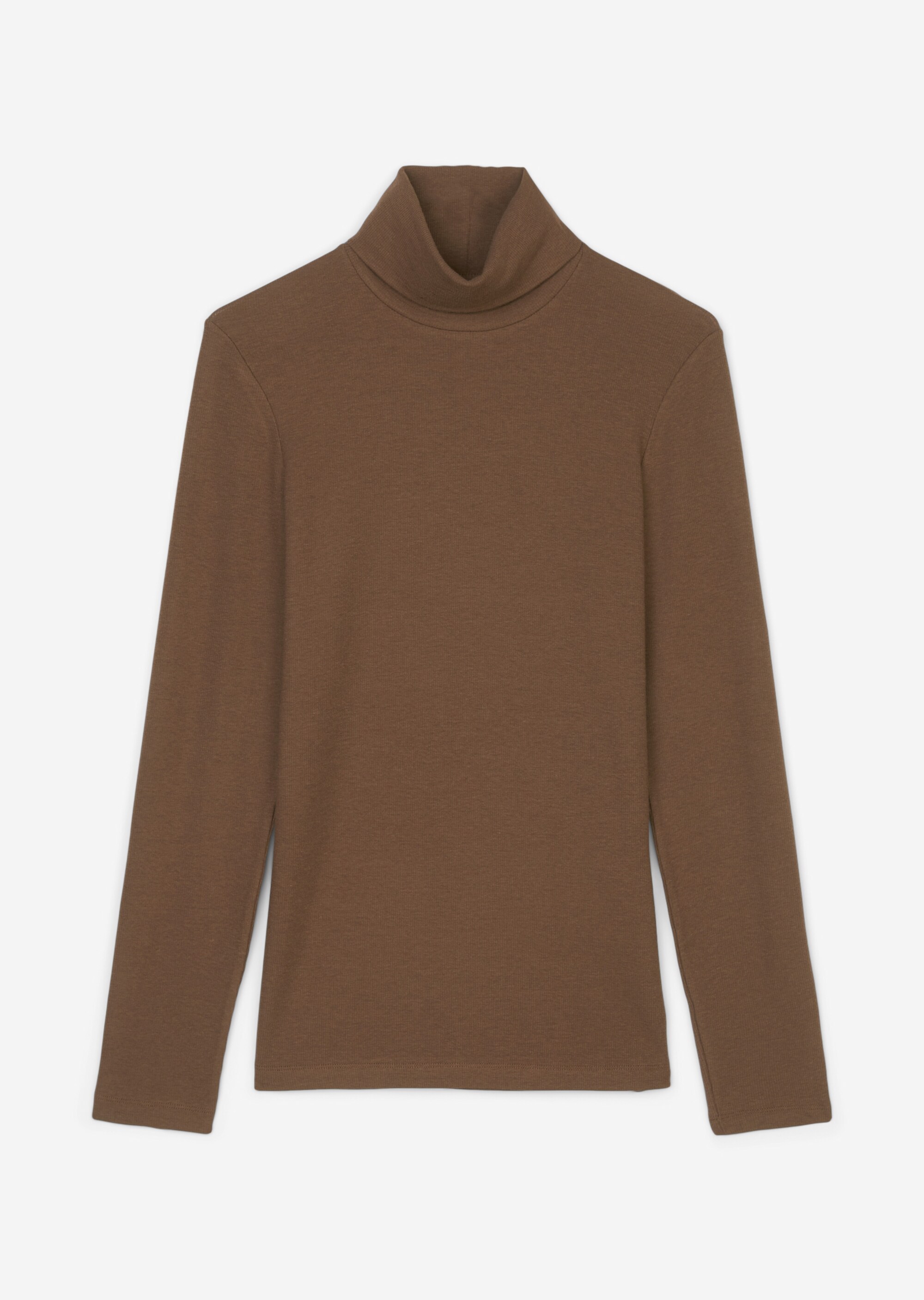 Rollkragen-Longsleeve aus soft geripptem Jersey