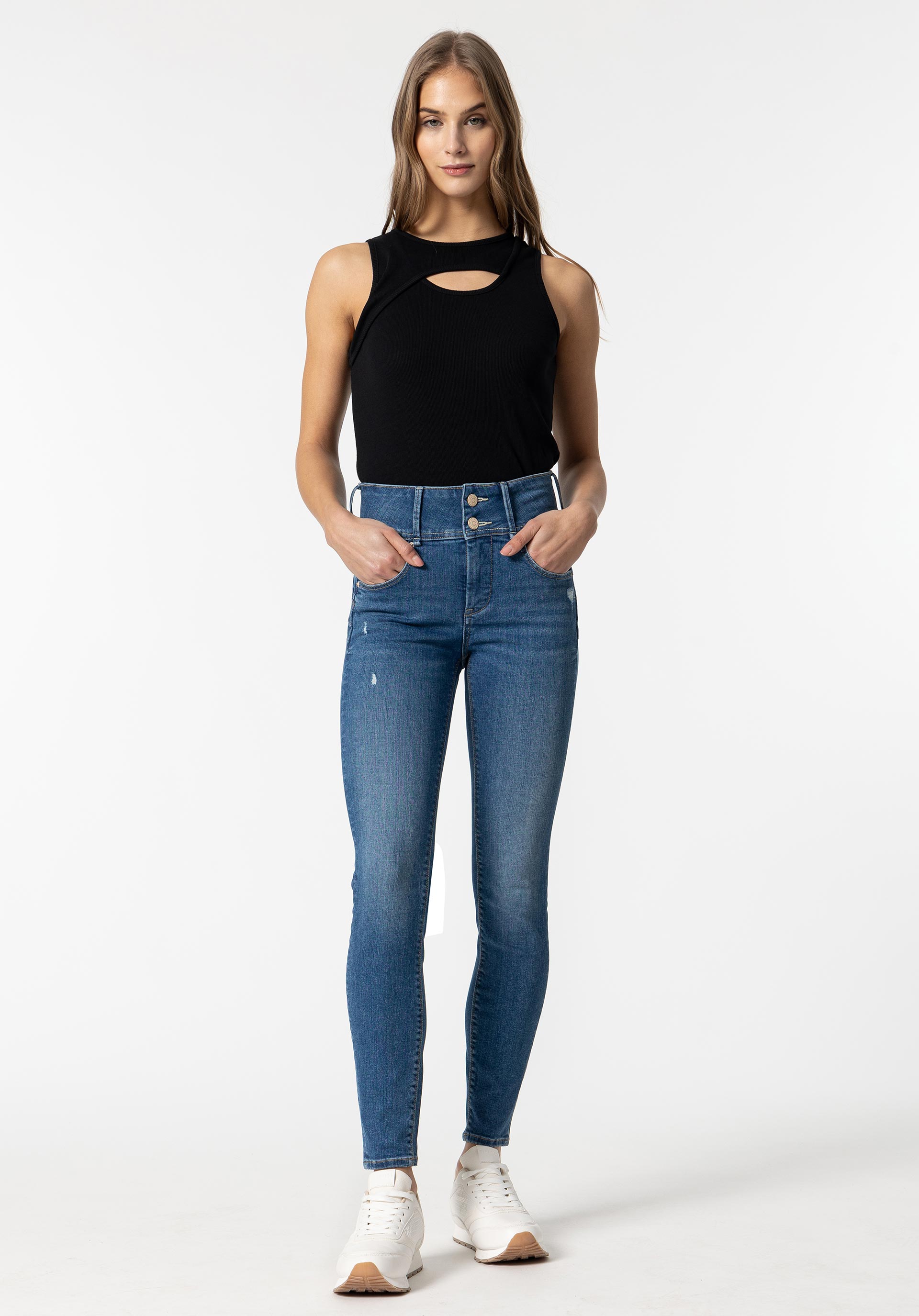 Jeans Double-up Skinny Cintura Alta