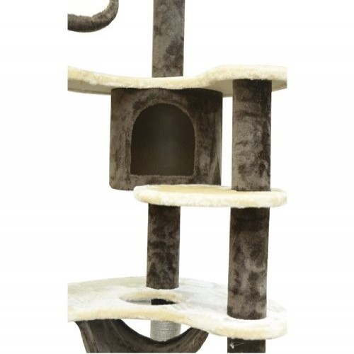 Arranhador para gatos Pawhut em sisal cor creme e café.