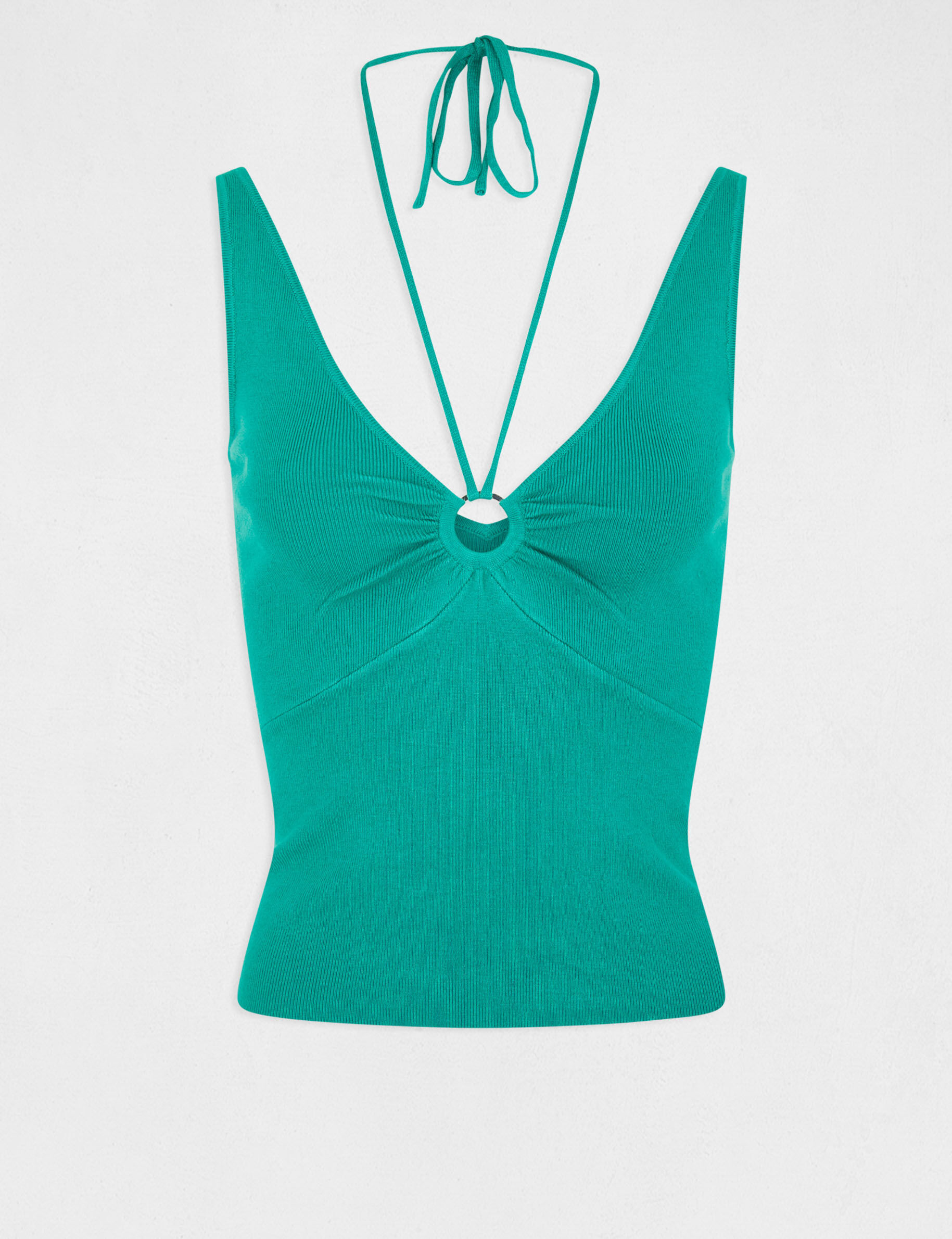 Pull débardeur avec dos nu vert moyen femme - vert_moyen