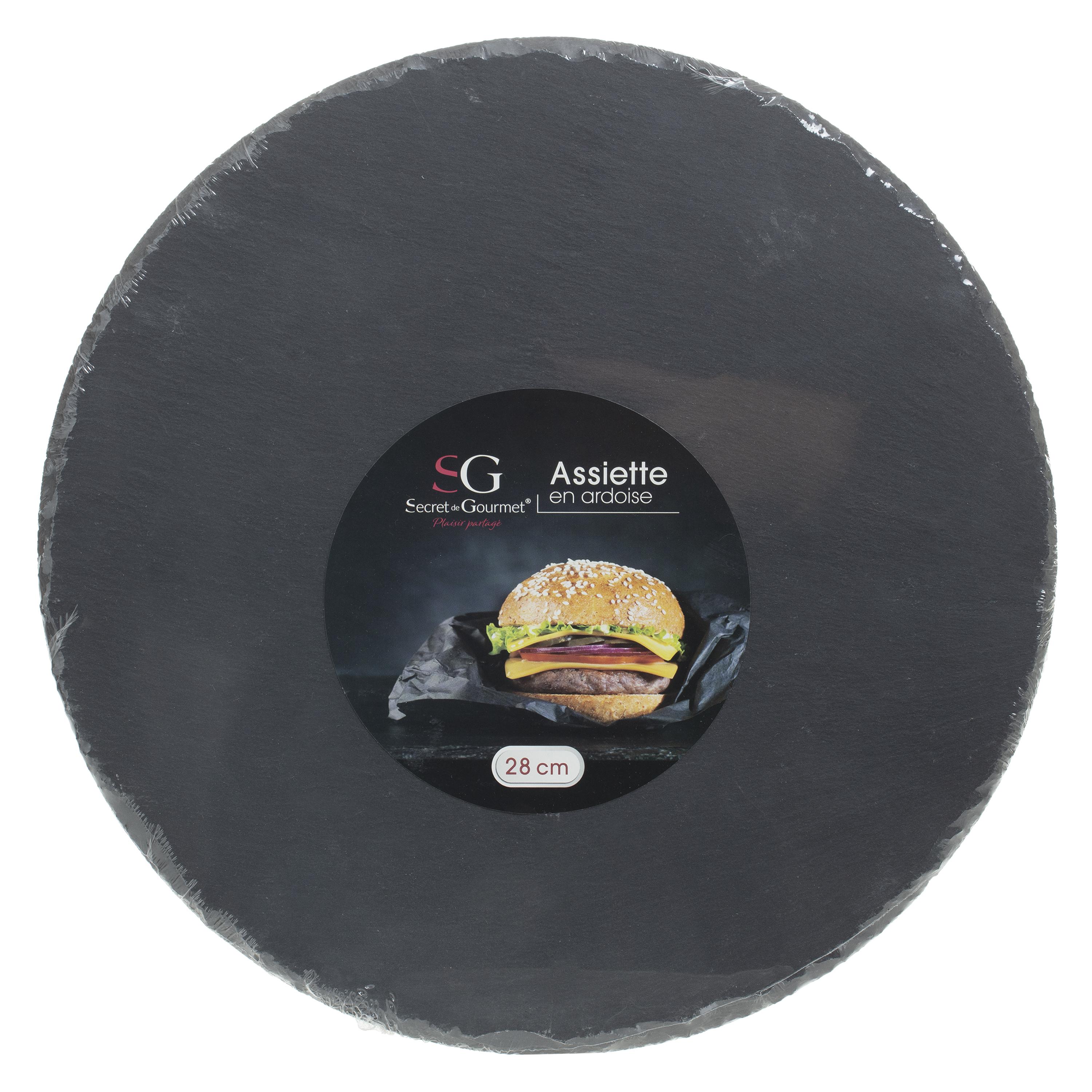 ASSIETTE ARDOISE D.28CM