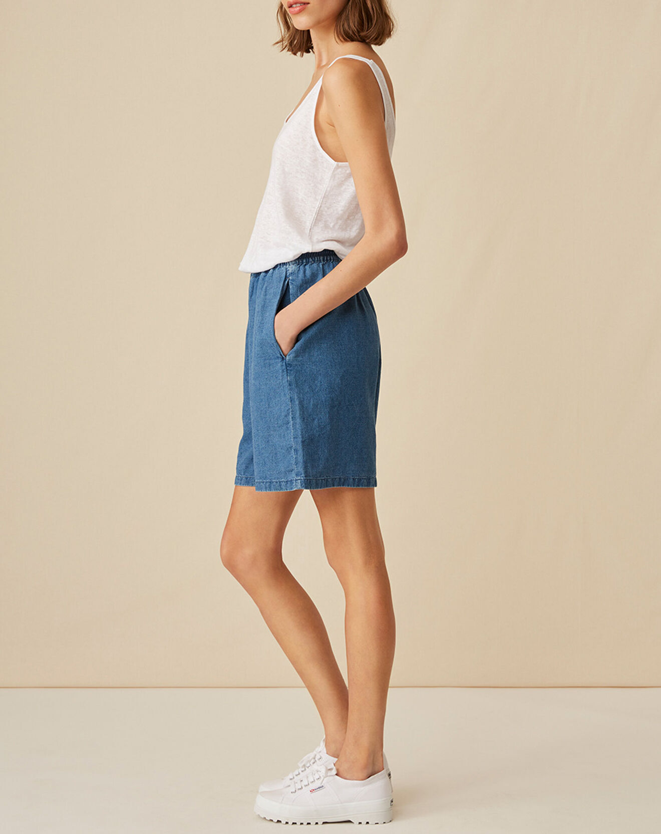Harris Wilson Short en Lin & Coton Eymilio denim