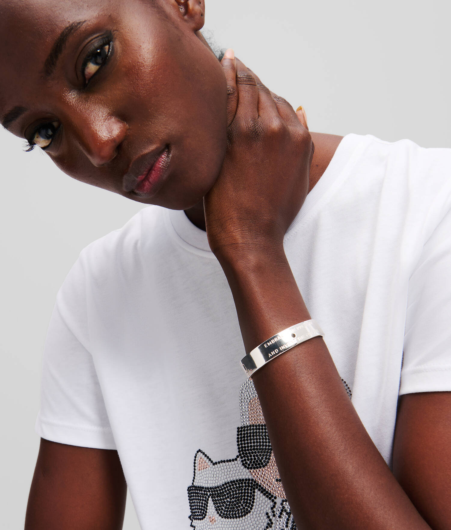 BRACELET AVEC CITATION KARL - Argent