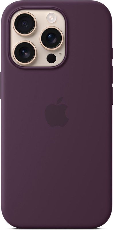Apple Silicone Backcover MagSafe voor de iPhone 16 Pro Plum