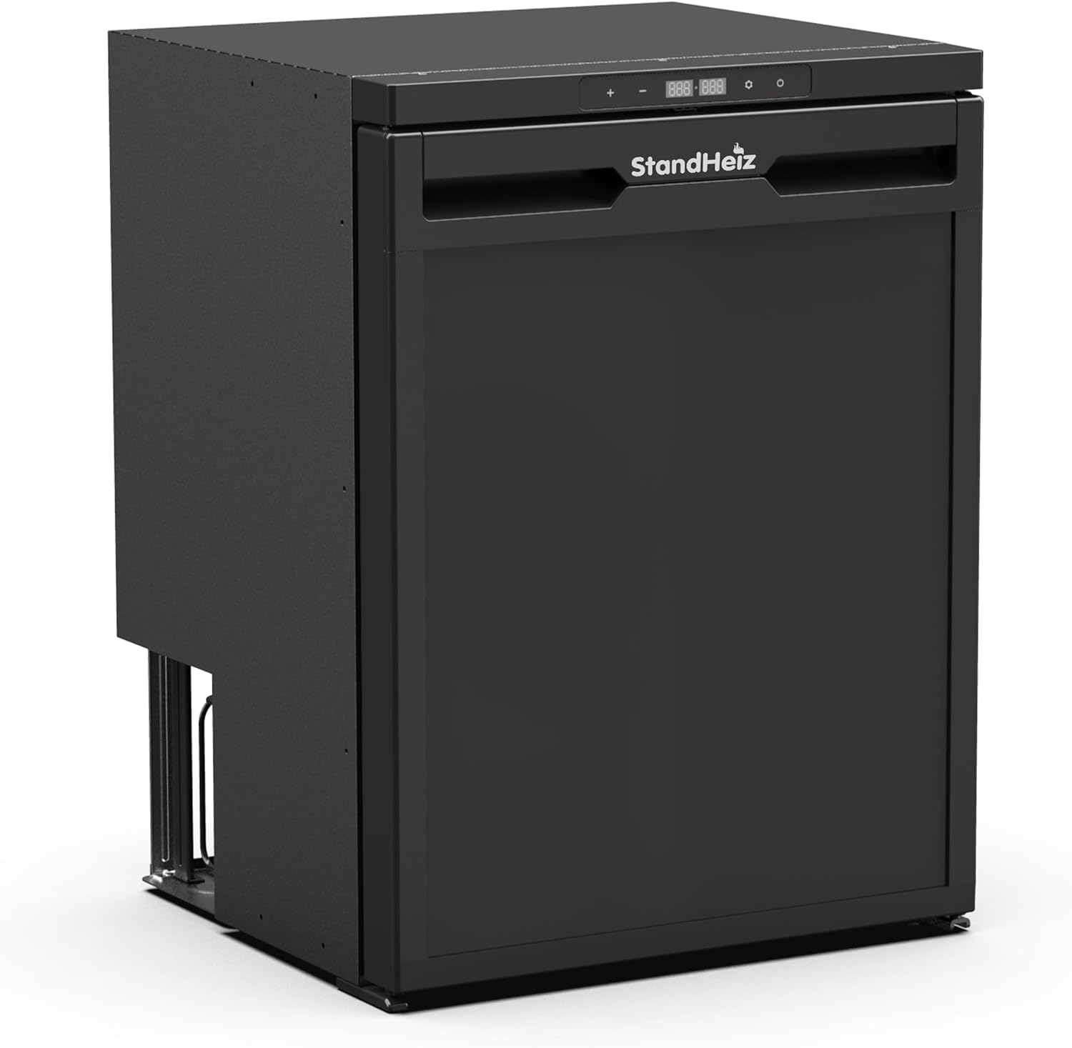 65L Kompressor Kühlbox mit APP-Steuerung 12V 24V, Energiesparender Mini Kühlschrank mit seitlich öffnender Tür, Kühlschrank klein mit Gefrierfunktion für Auto, LKW, Boot, Reisemobil, Camping