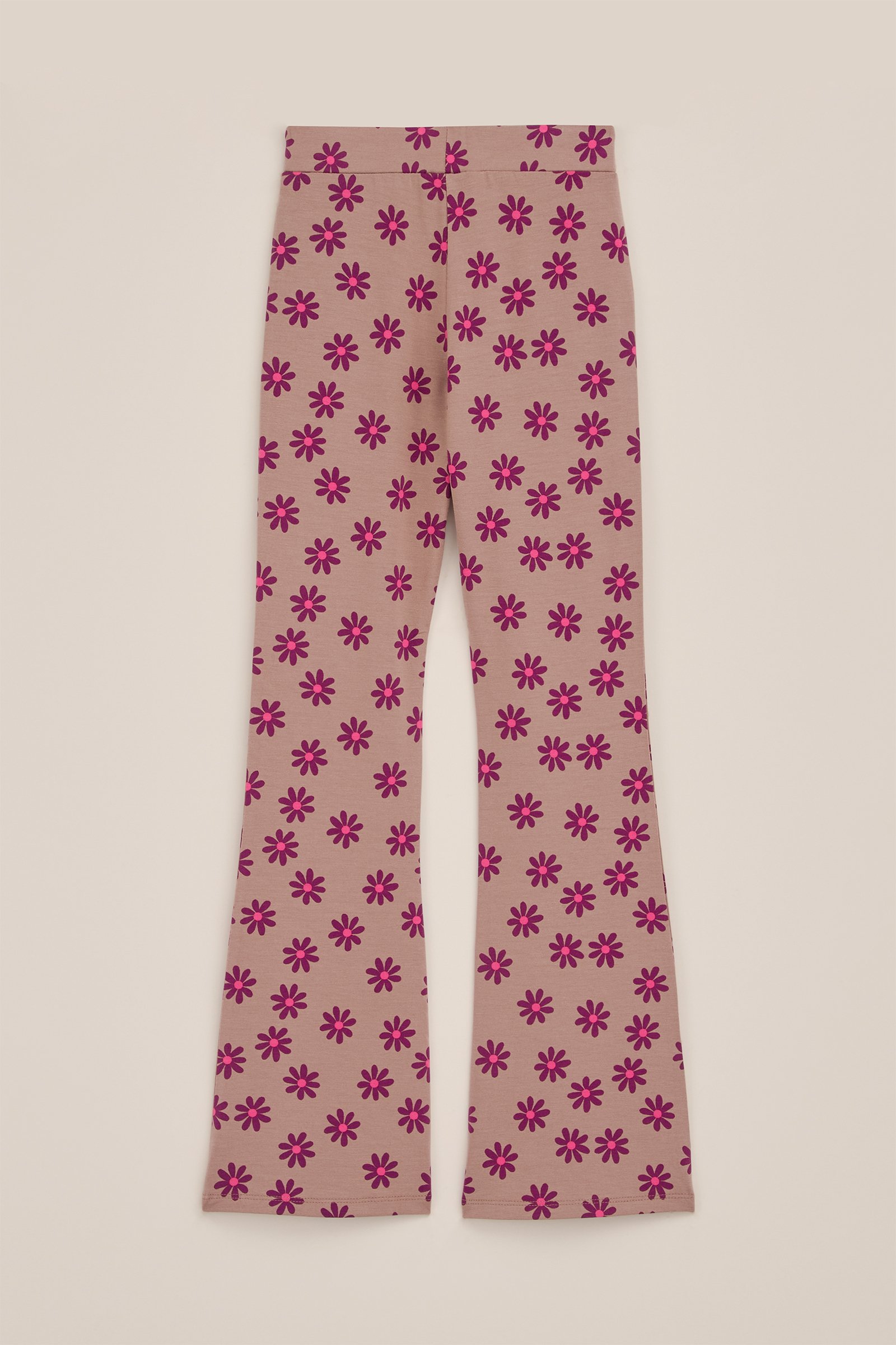 Meisjes flared legging met dessin WE Fashion Caramel