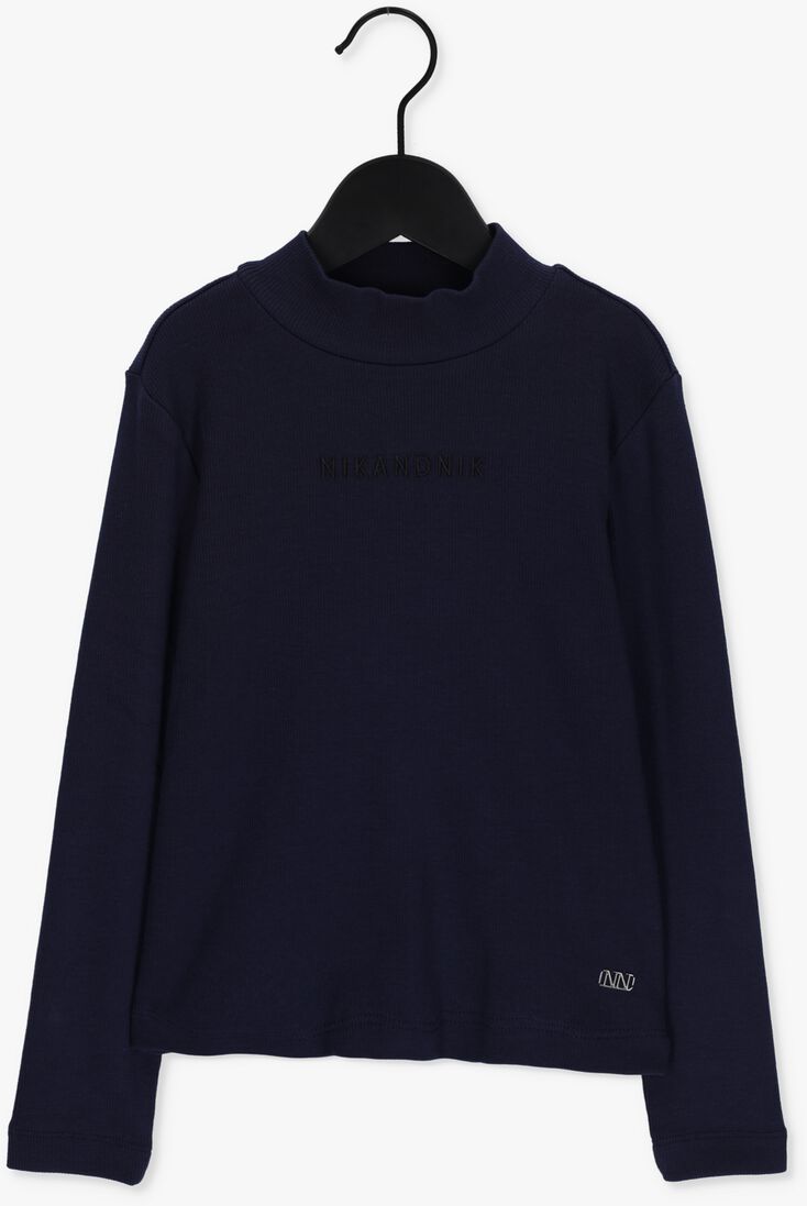 NIK & NIK blauwe nik & nik coltrui rib top turtle ls