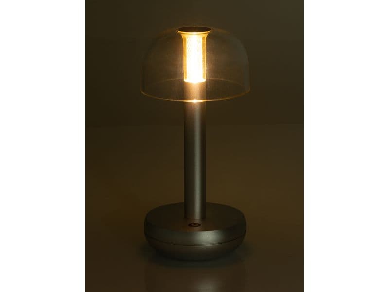 COCON USB-Tischleuchte Pilz, Silber Portable LED-Leuchte