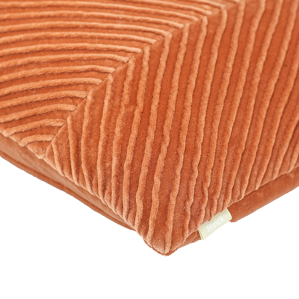 Sierkussen velours Tucked allover orangebrass 35x50 cm