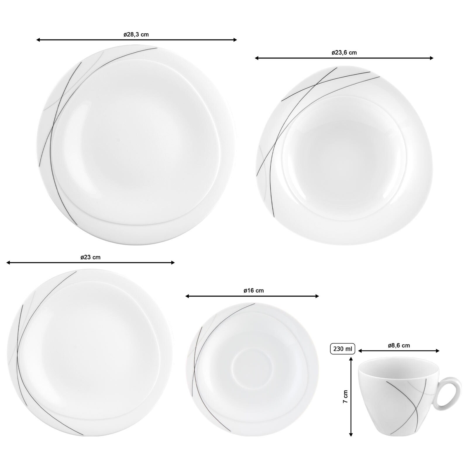 Seltmann Weiden Kombiservice Trio Highline 30er Set