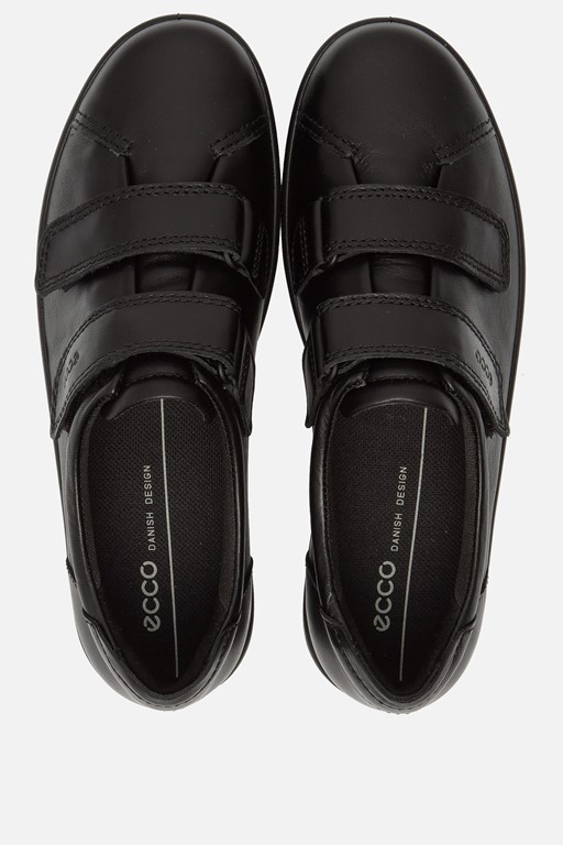 Ecco Soft 2.0 Velcro Sneakers zwart Leer