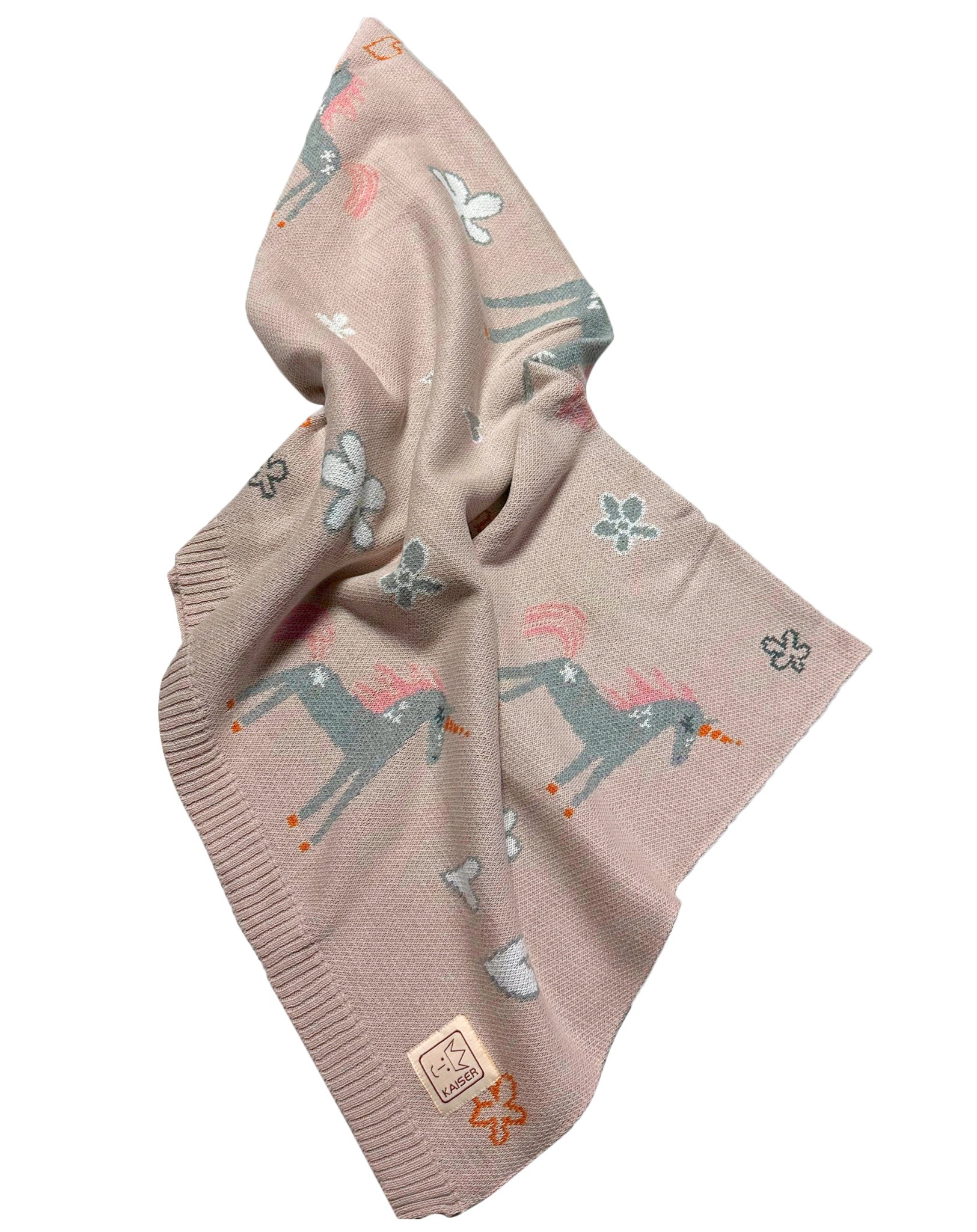 Strick-Babydecke UNICORN (80x100) in natur