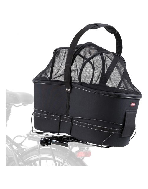 Trixie Fietsmand Long Voor Brede Bagagedragers - Hondenfiets-accessoires - 29x49x60 cm Zwart