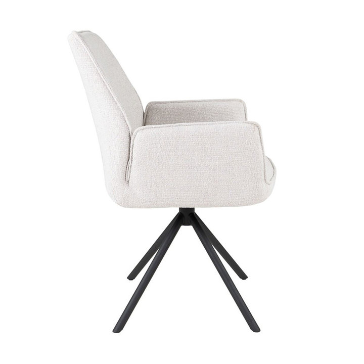 Eetkamerstoel - Lex Wit | zwart frame | luxueuze uitstraling
