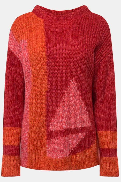 Jacquard Pullover, Langarm, Rundhals