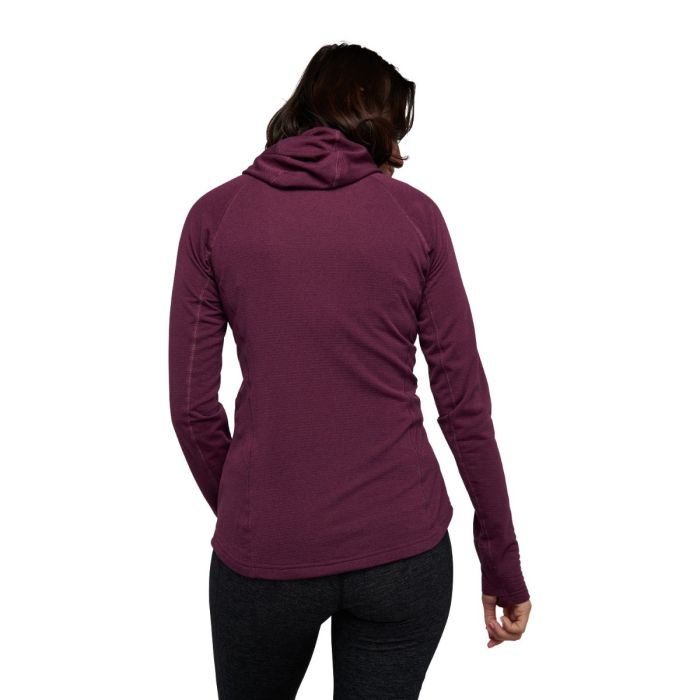 Black Diamond Dame Trøjer Coefficient LT Hybrid Hoody Rød