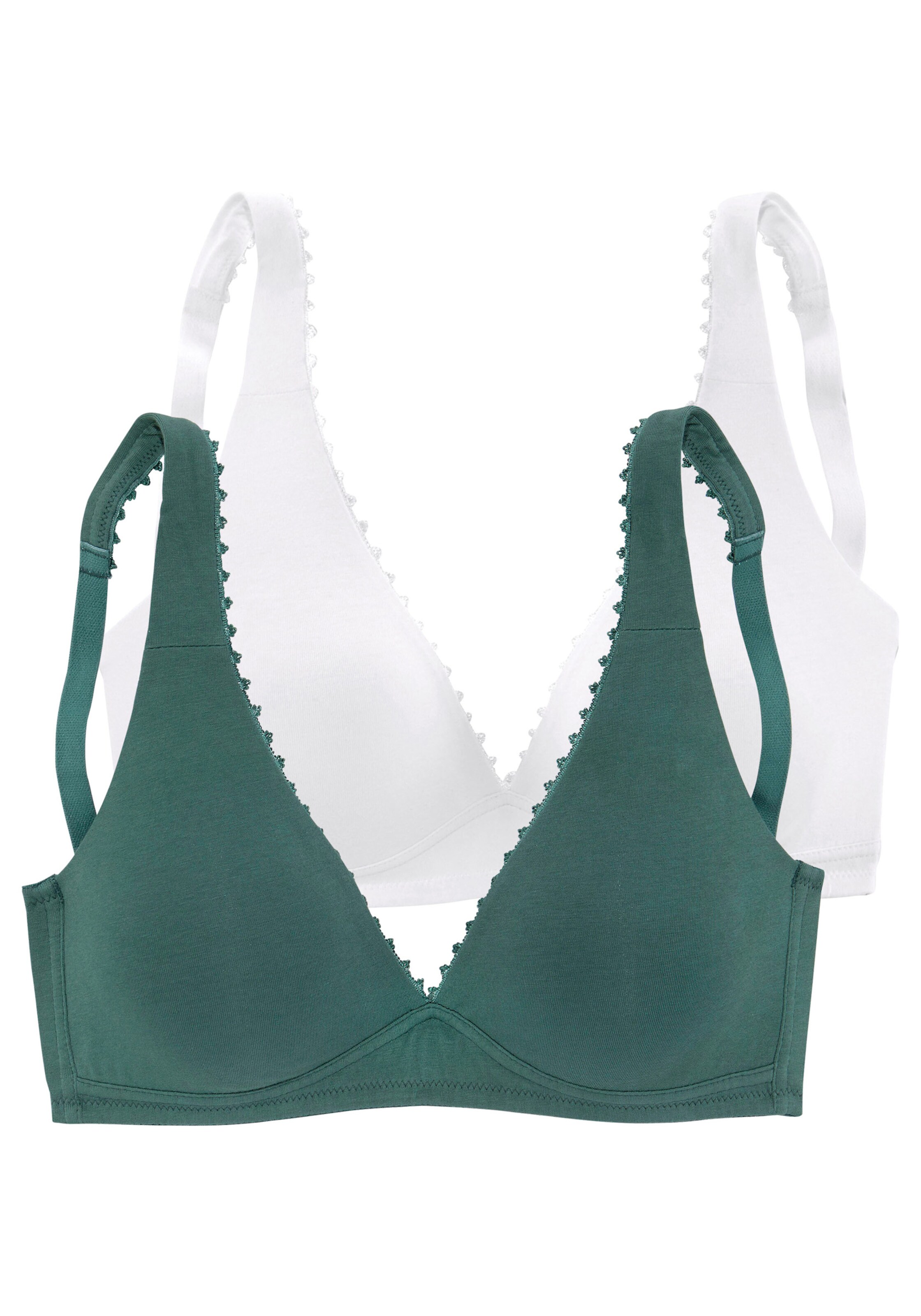 petite fleur Bralette-BH in jade+weiß