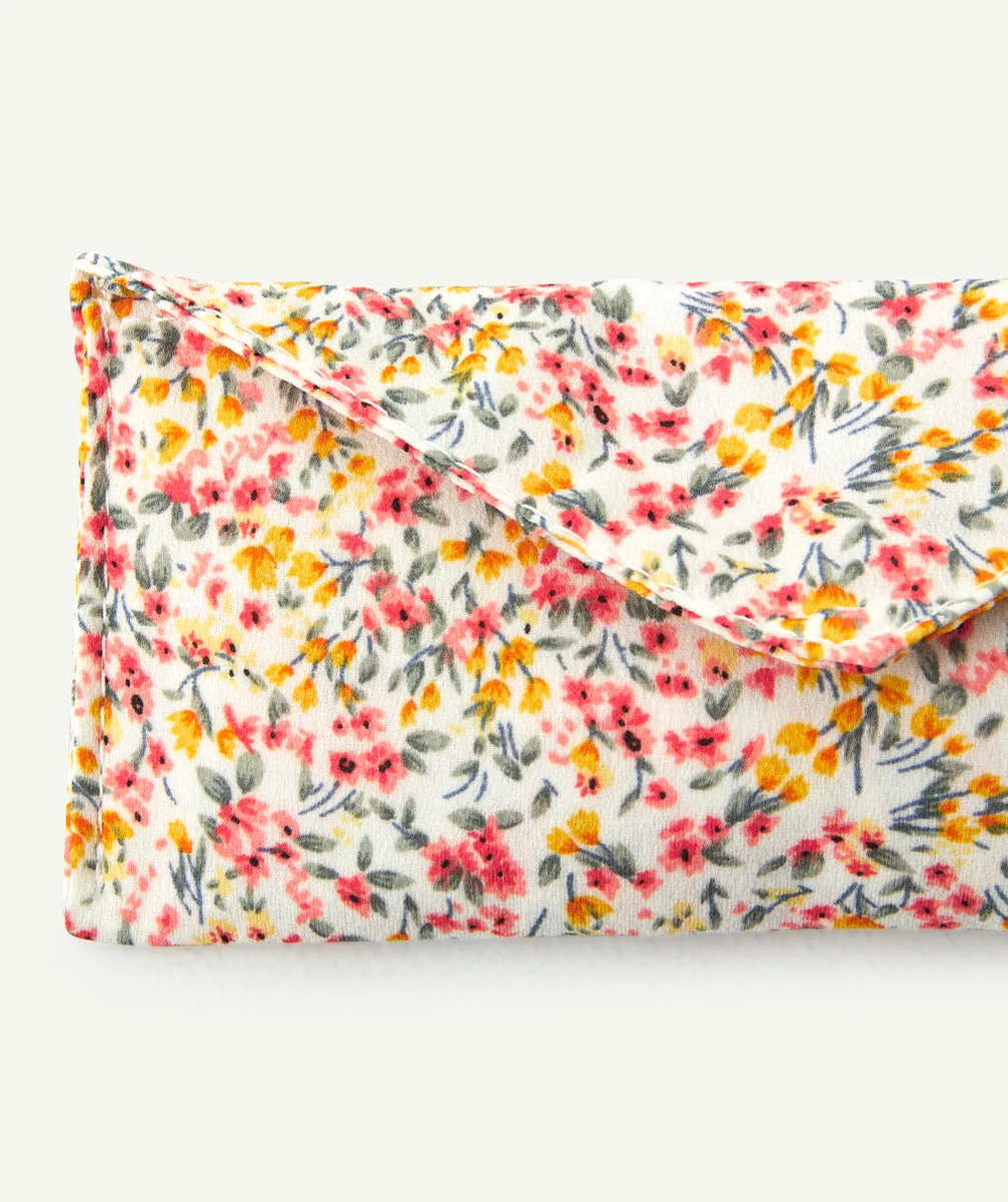 ÉTUI À LUNETTES BLANC FLEURI FILLE