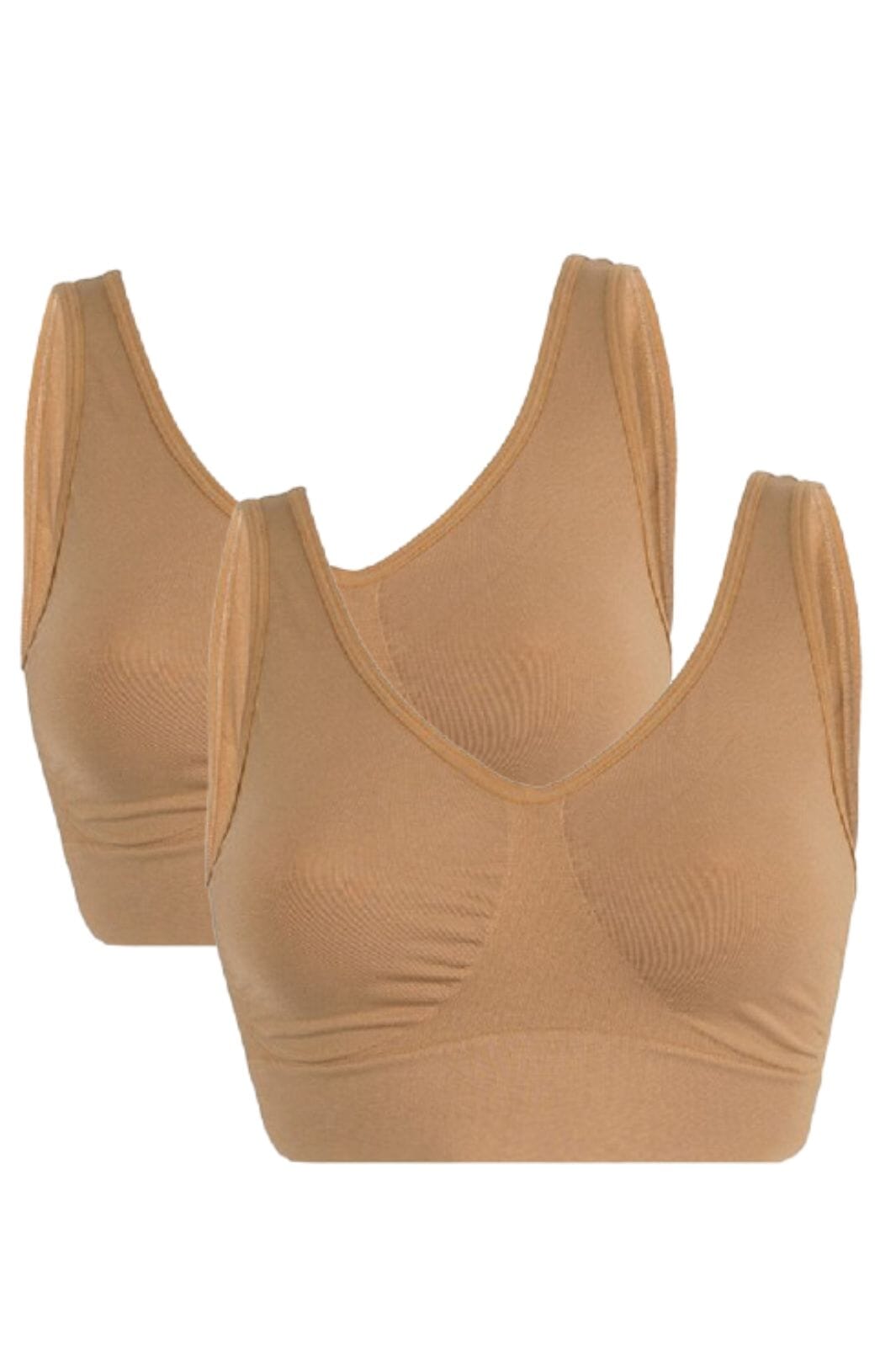 Soft basic Haily Bra top wide strap 2 pak nude