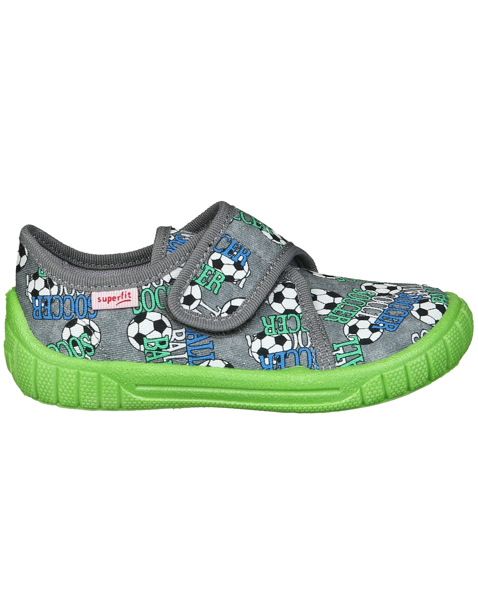 Klett-Hausschuhe BILL SOCCER in lime green/grey