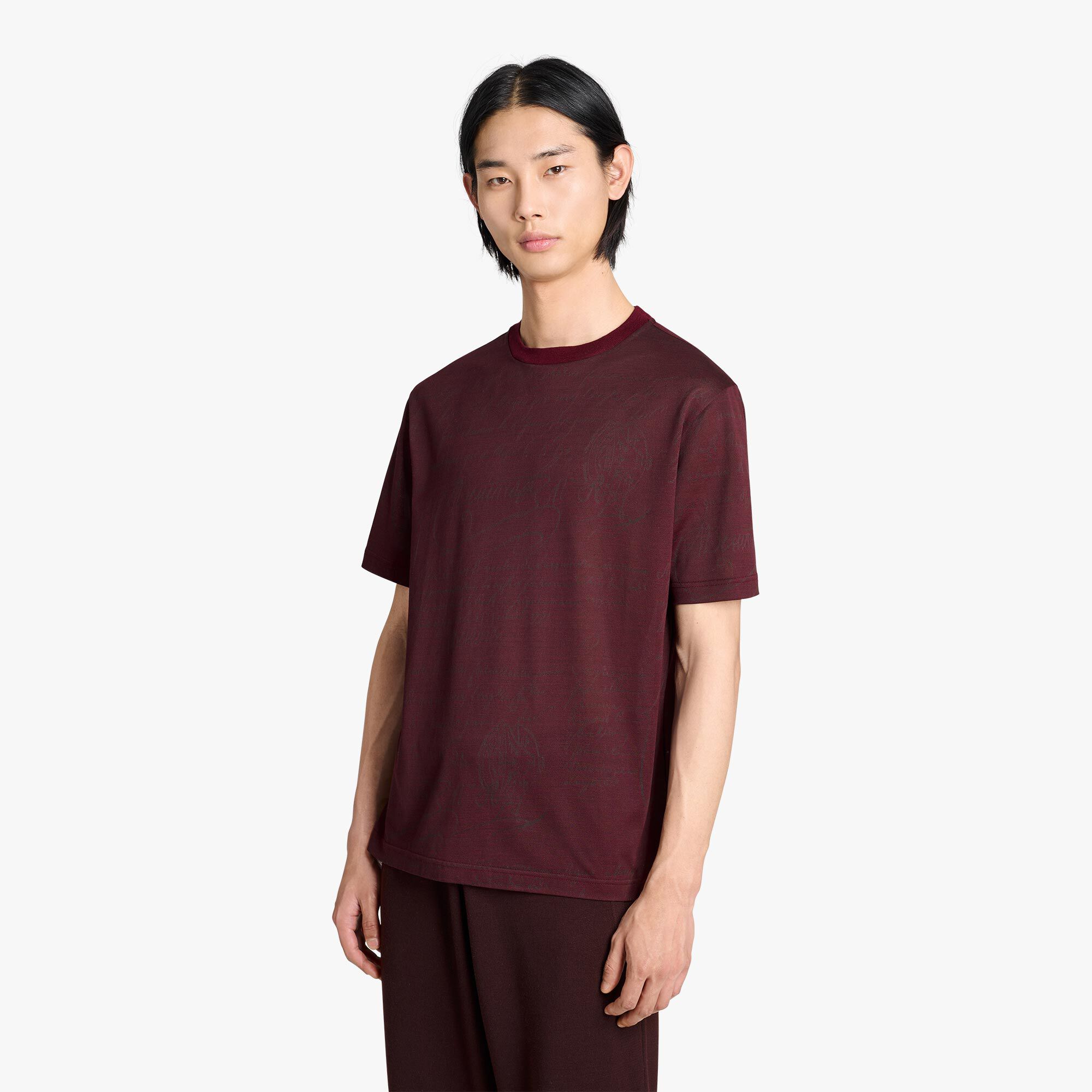 T-Shirt En Jacquard Scritto All-Over
