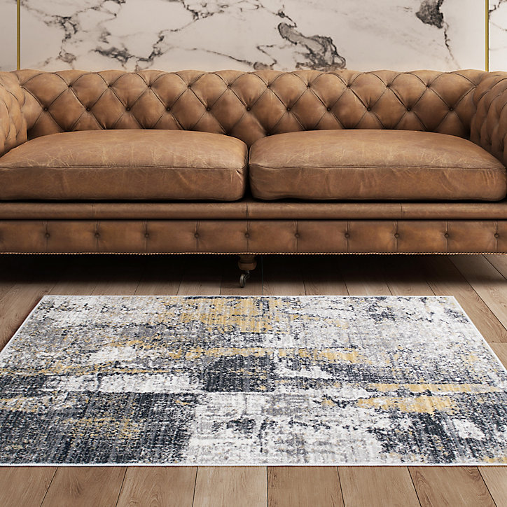 Tapis Izac essuyé jaune L.100 x l.150 cm