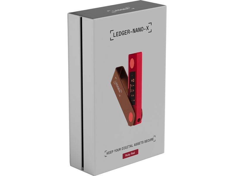 Ledger Nano X Ruby Red Crypto-Hardware-Wallet mit Bluetooth zum Kaufen, Verwalten und Vermehren digitaler Vermögenswerte