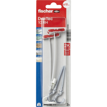 Fischer Hollewandplug DuoTec 10mm met schroefhaak 2 stuks