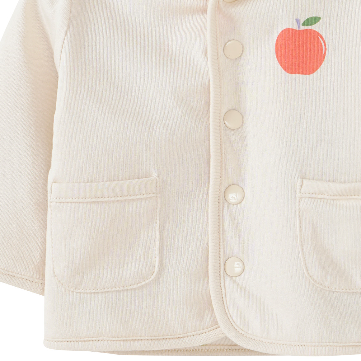 Topomini Newborn Wendejacke aus Bio-Baumwolle creme