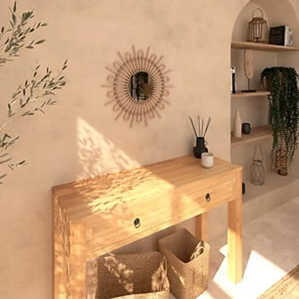 Atmosphera Wandspiegel Sun - Boho/ibiza stijl - rotan - 50 cm