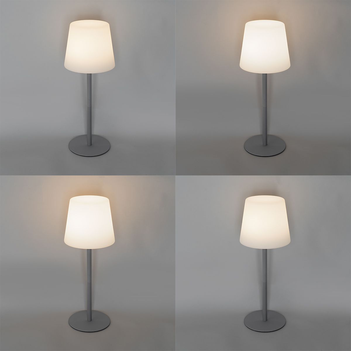 Set van 2 tafellampen grijs oplaadbaar 40 cm IP54 - Jude