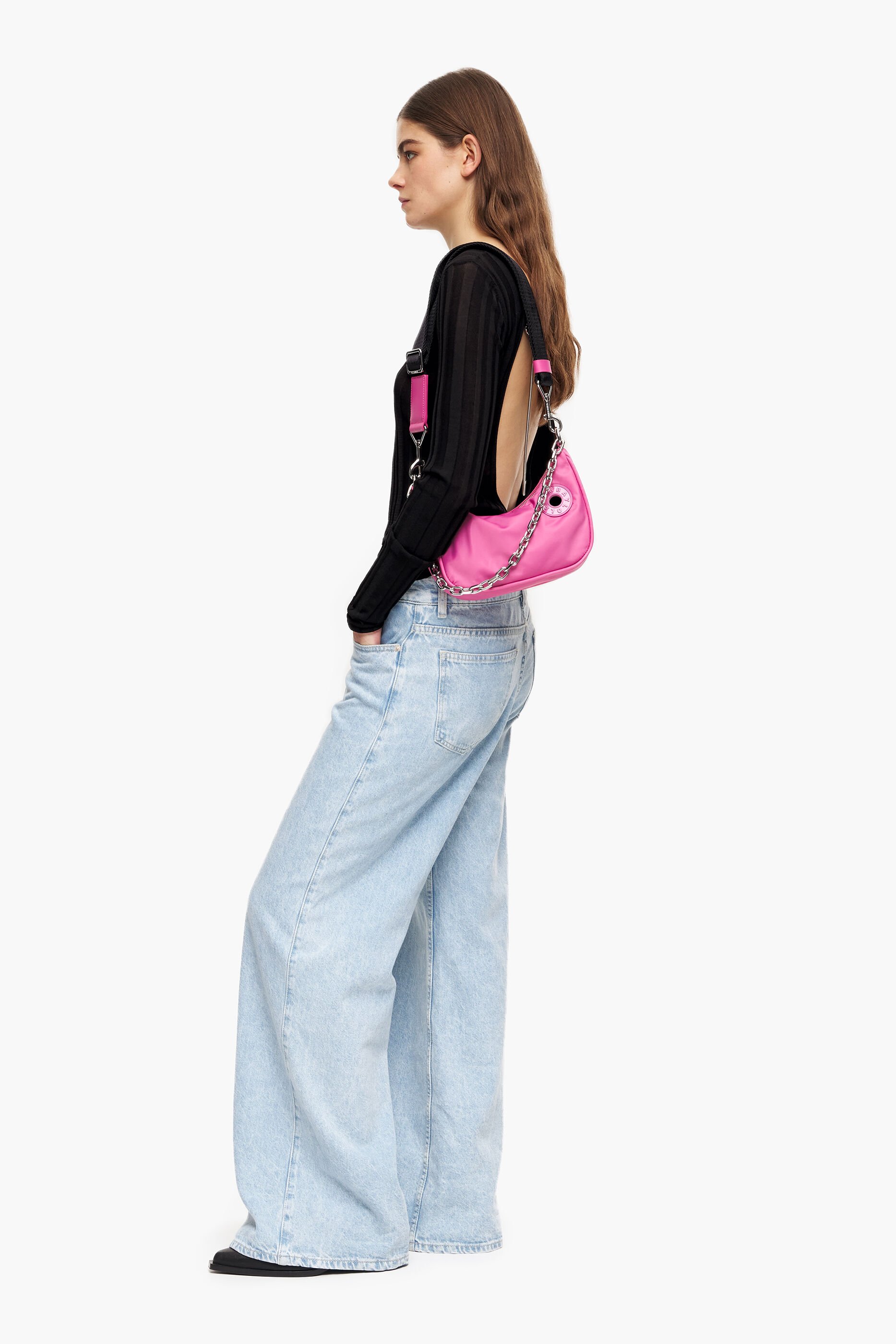 Bolsa de náilon rosa Moon S
