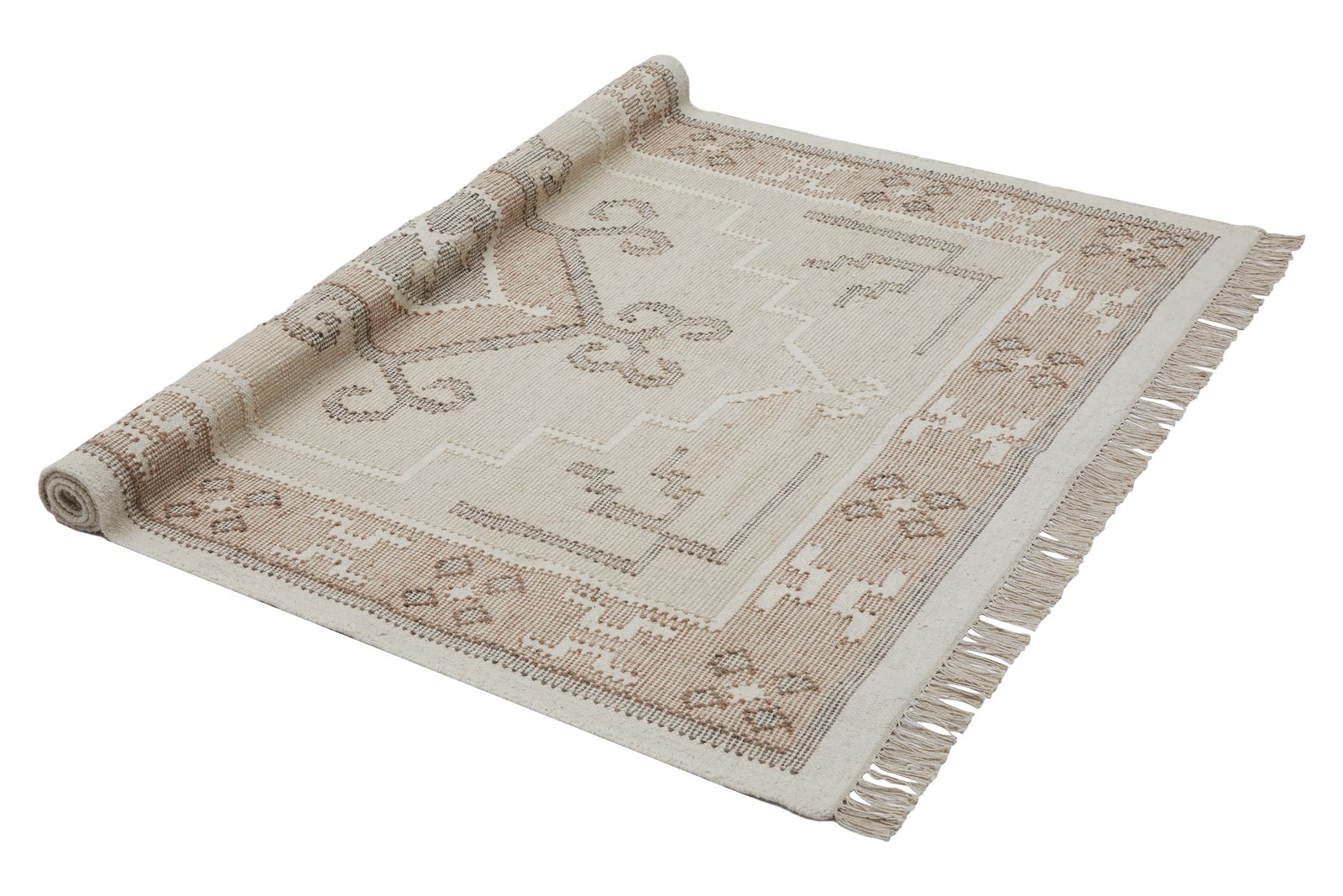 Varanasi gulvteppe 160x230 160x230cm naturfarget ull/bomull håndvevd 90Ull/10%bomull