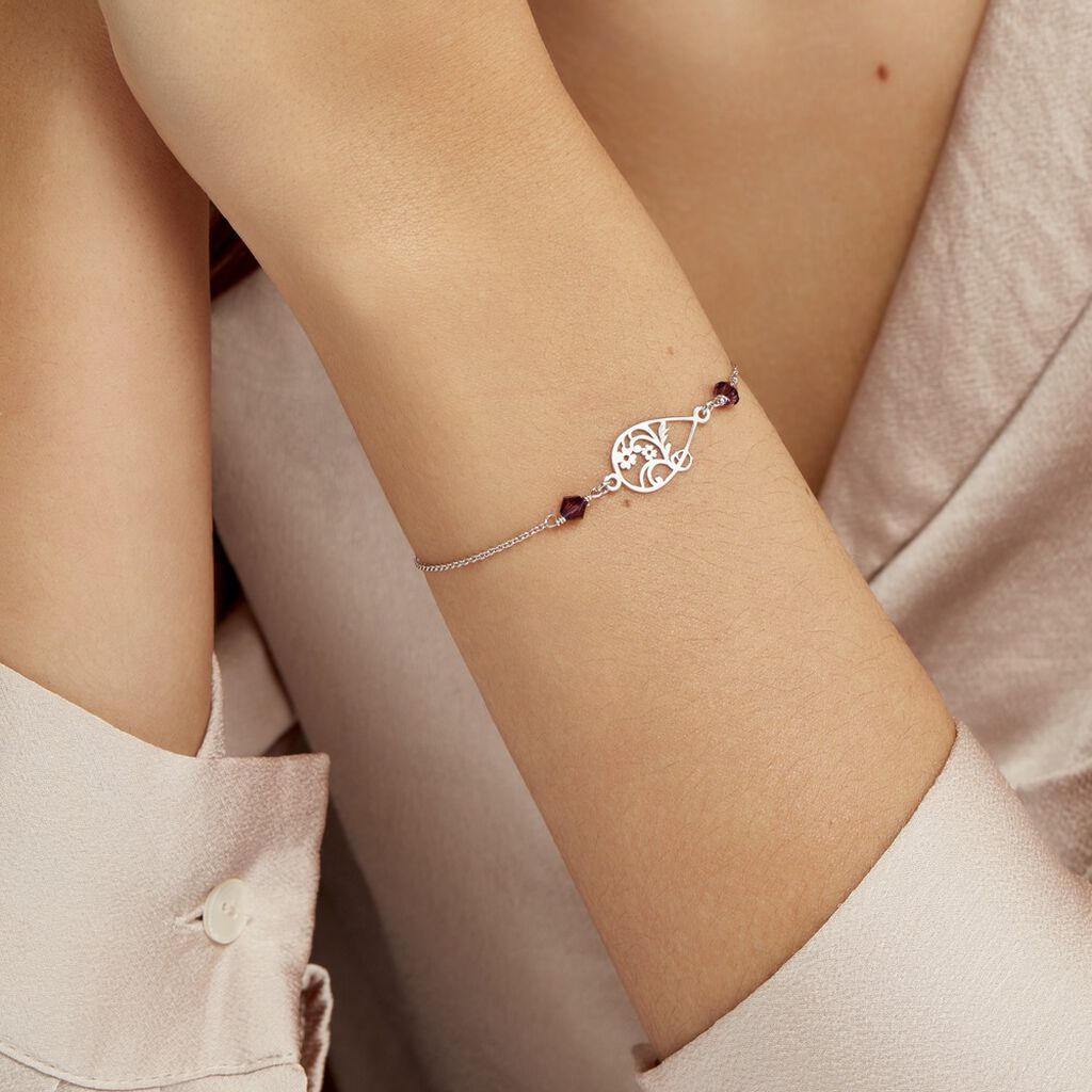 Bracelet Oumoul Argent Blanc Pierre De Synthese