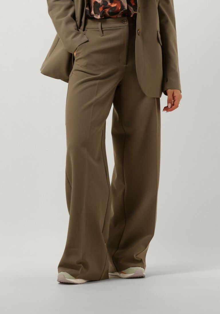 SUMMUM donkergroene summum wijde broek trousers wide legs foam uni