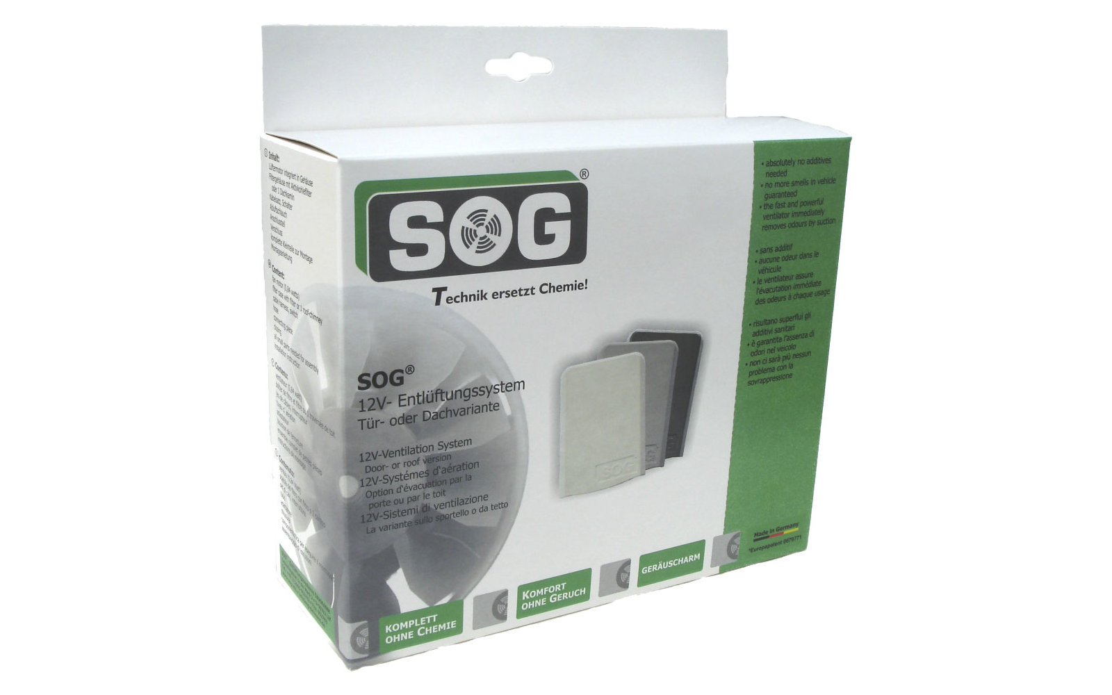 SOG I Typ G (C500) 12V Toilettenentlüftung Türvariante weiß
