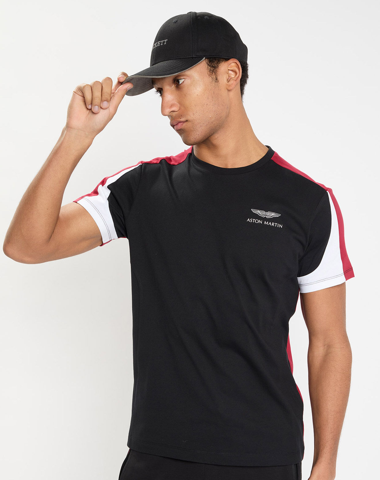 Hackett London T-Shirt Regular Fit Aston Martin Racing Raglan noir/rouge