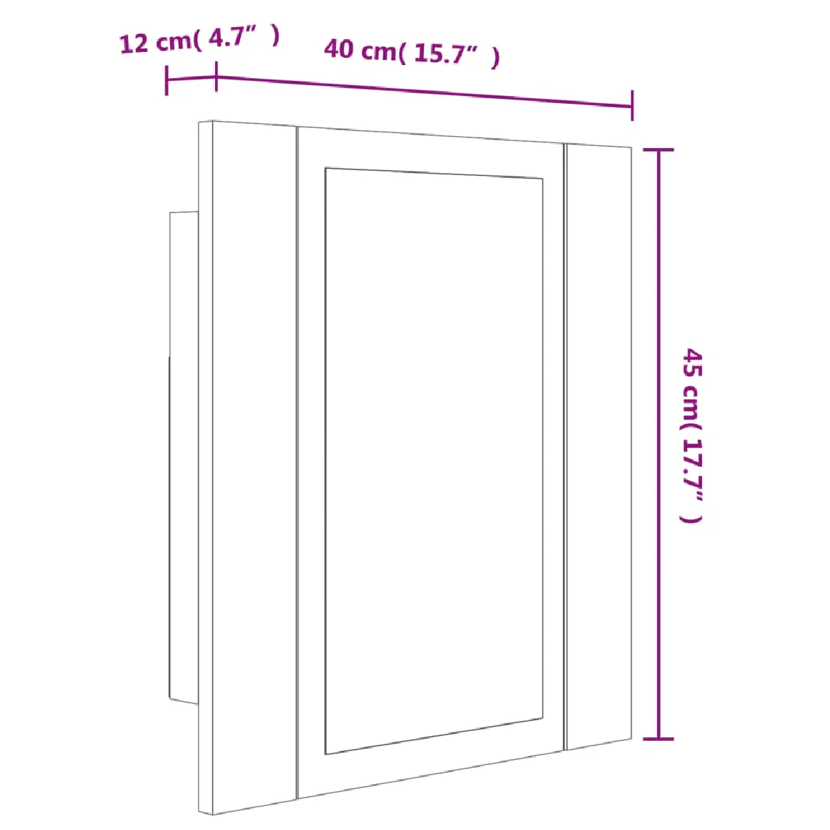 vidaXL Armoire à miroir LED - Chêne marron