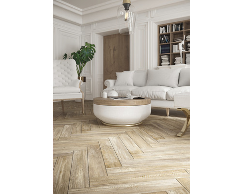 Porseleinen wand- en vloertegel Notta Sand 11 x 60 x 0,8 cm mat