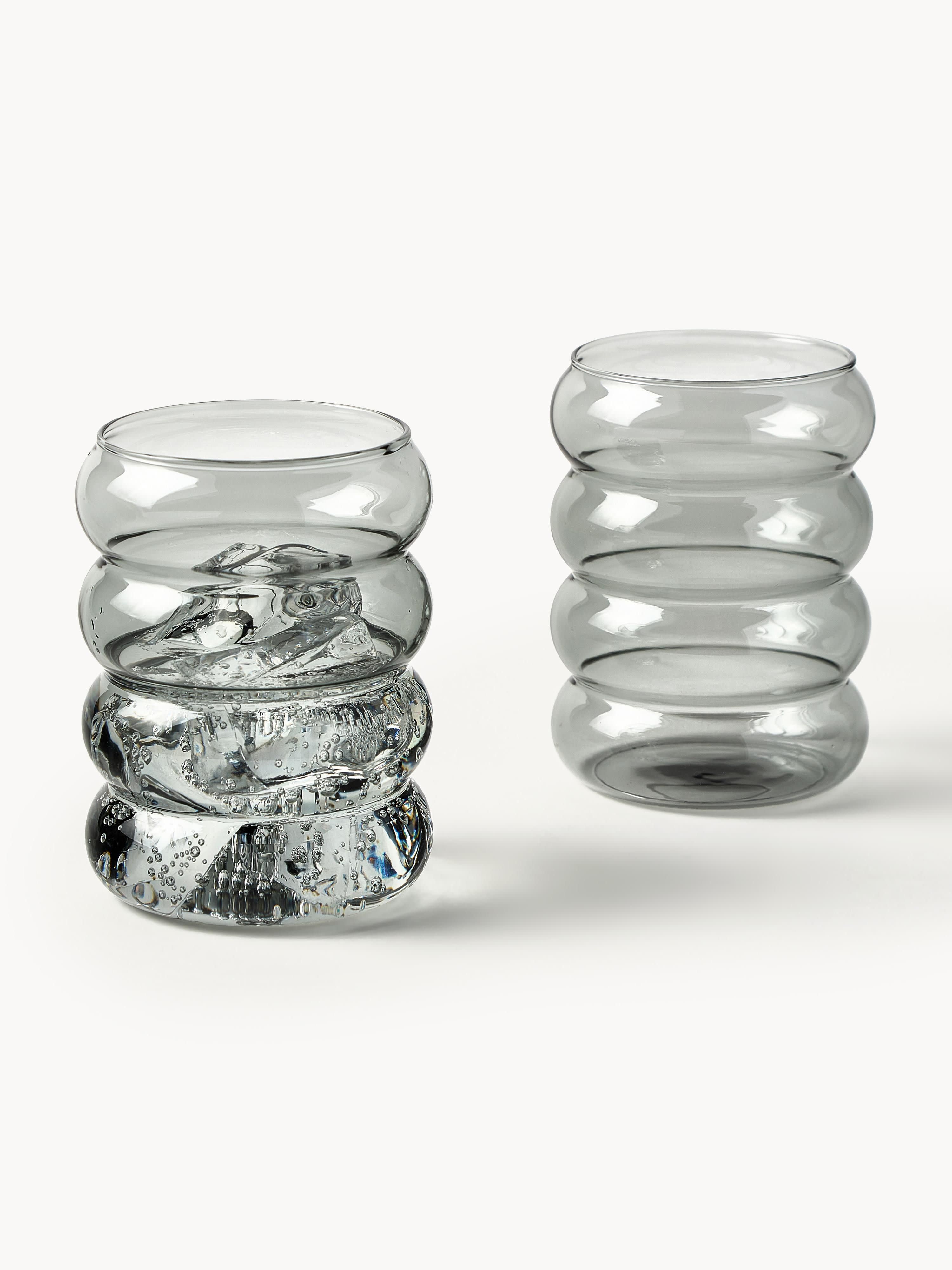 Mondgeblazen waterglazen Bubbly, 4-delig