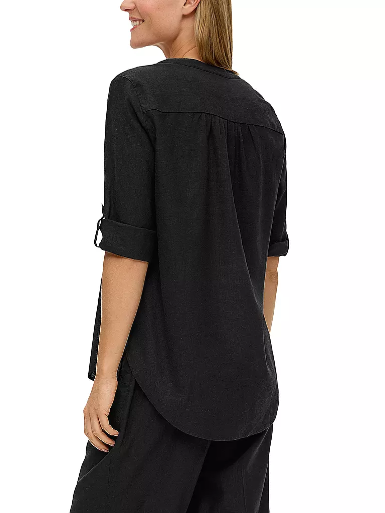 S.OLIVER Leinenbluse schwarz