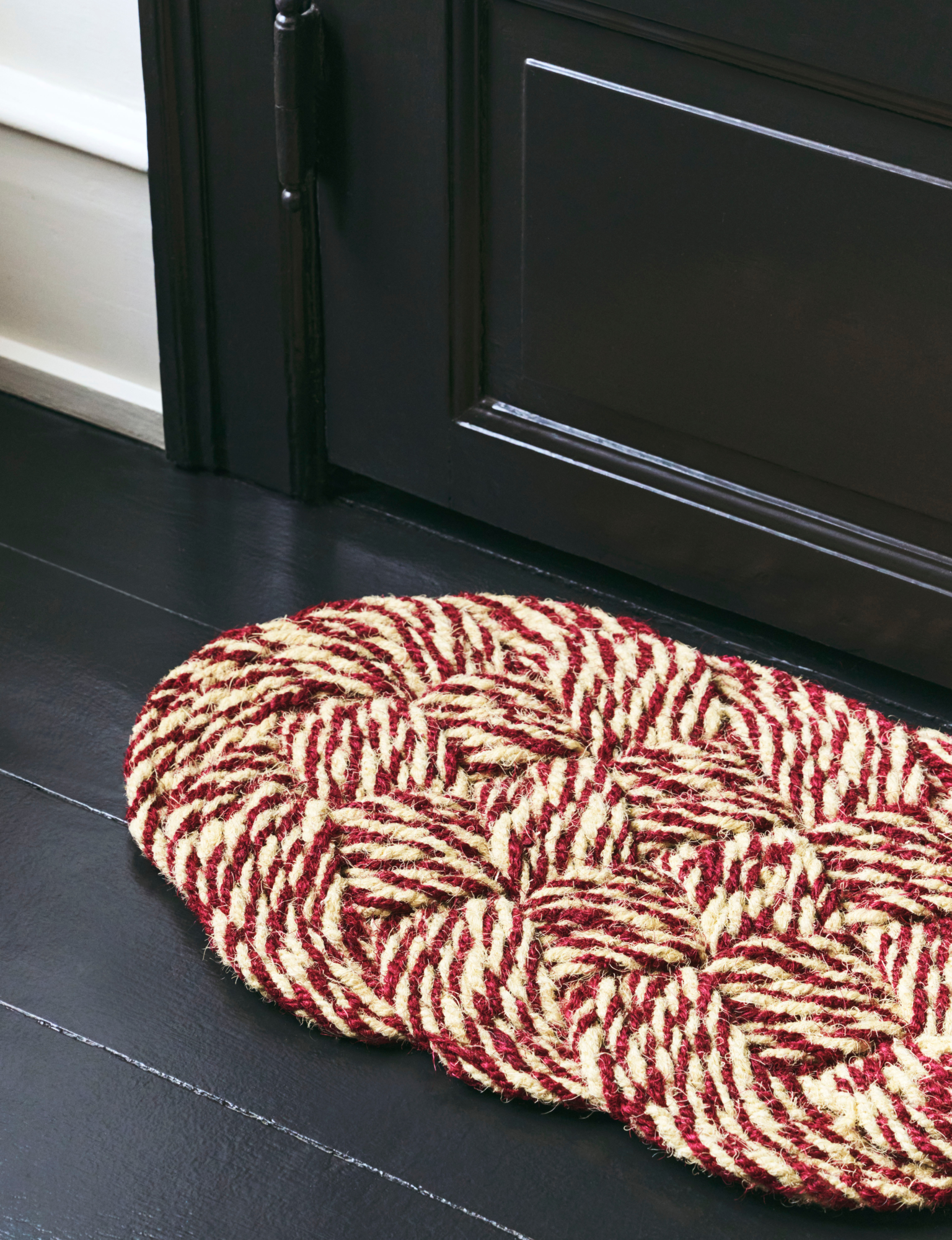 Deurmat Coco Swirl 80x40 cm bordeaux/offwhite