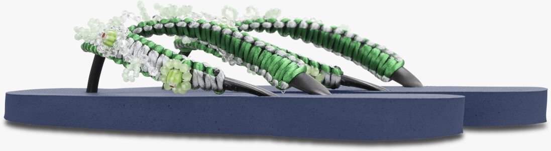 UZURII blauwe uzurii teenslippers macrame green blossom