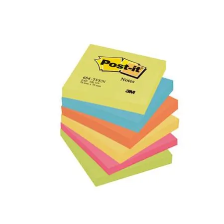 Post-it® Haftnotiz Rainbow Notes, 76 x 76 mm, 5 Farben Active Collection, 100 Blatt