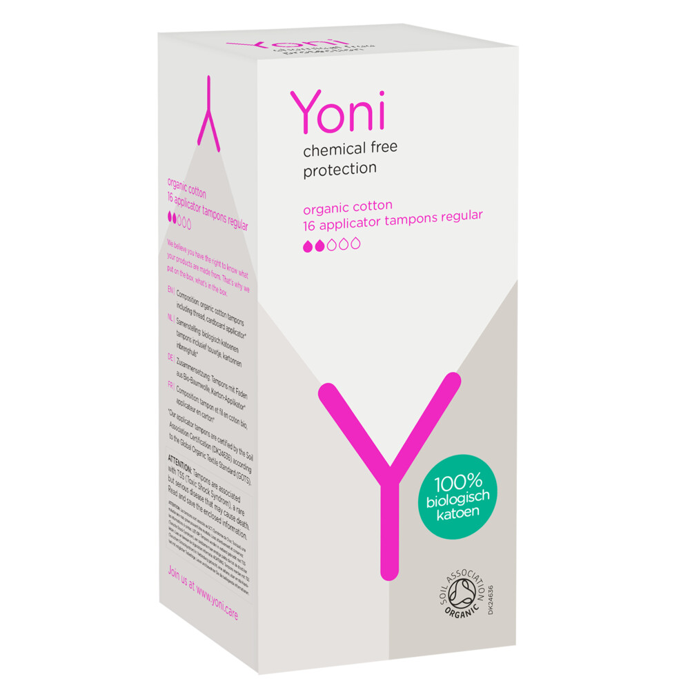 Yoni Biologisch Katoenen Tampons Regular - Met Applicator16 stuks