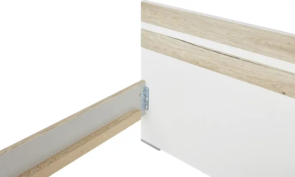 Futonbettgestell Cariba Eiche San Remo (Nachbildung), Cremeweiß 90 cm