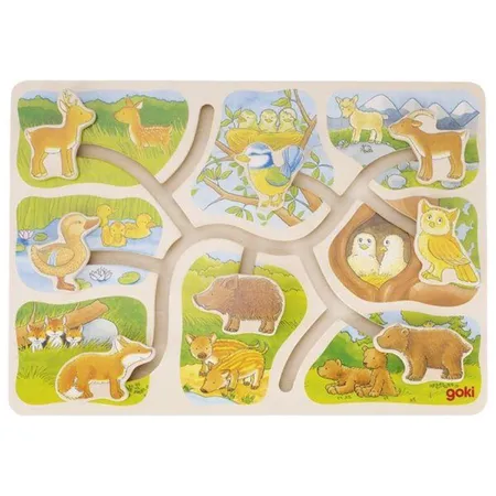 goki Schiebepuzzle Wer gehört zu wem?
