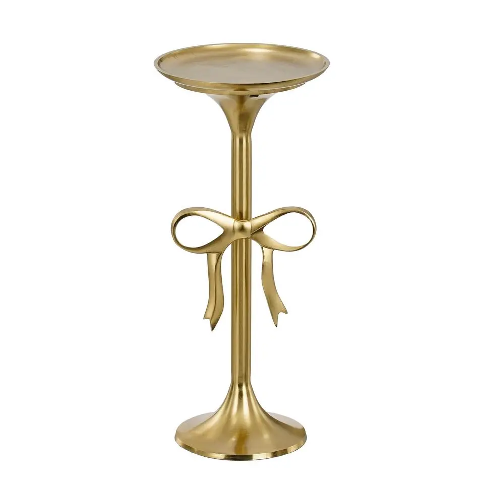 Mica Decorations Bijzettafel - H57 x Ø25 cm - Gerecycled Aluminium - Goud