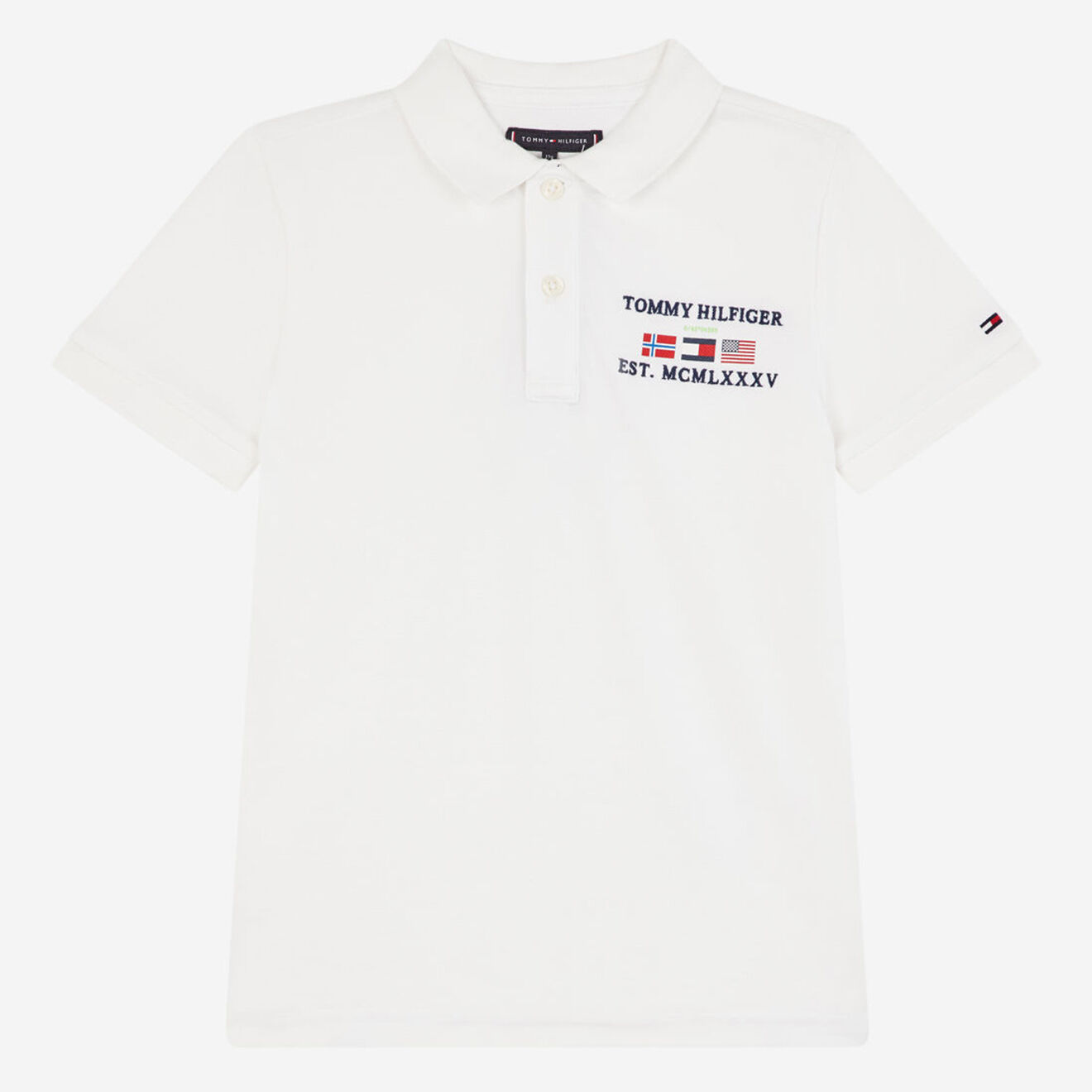 Tommy Hilfiger Polo en Coton 3 Flag blanc