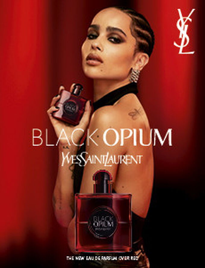 Yves Saint Laurent Black Opium Eau de Parfum Over Red